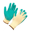 10 Gauge Liner Palm Coated Green Latex Crinkle Safety Gloves